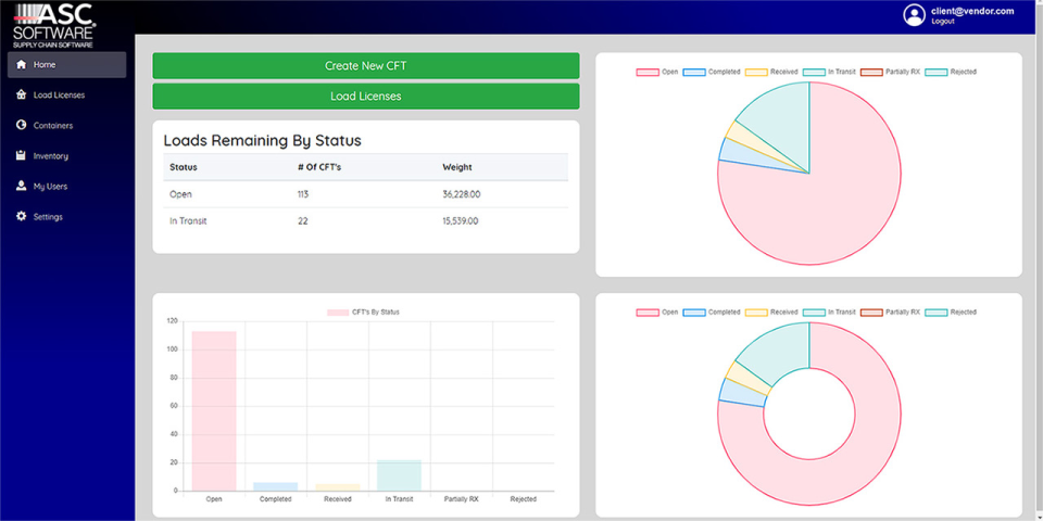 screenshot of ASCTrac WMS